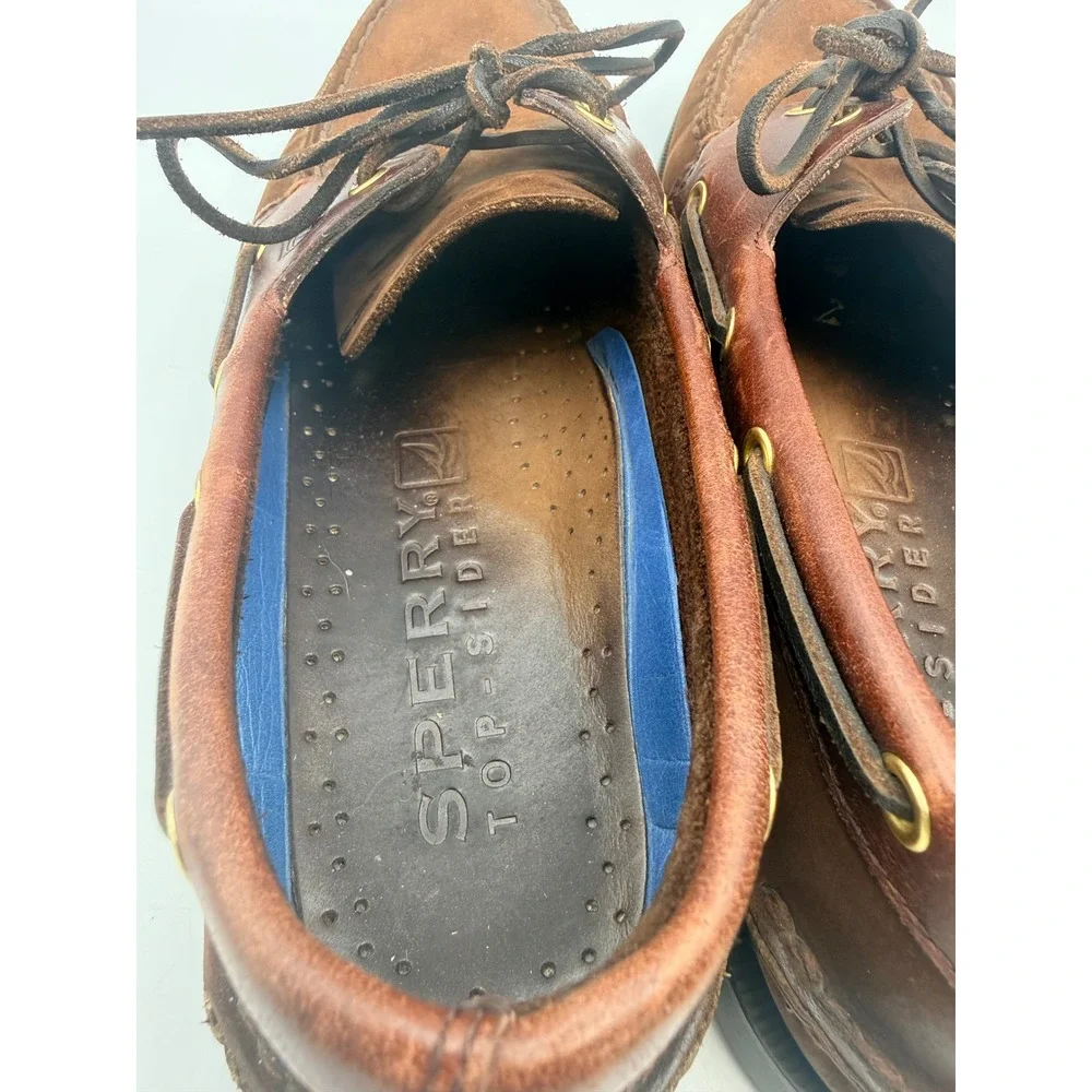 Sperry Top-Sider Mens Authentic Original Brown Leather Suede Boat Shoes 9.5M